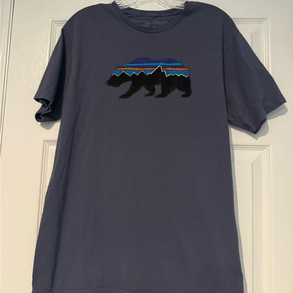 Patagonia SLIM FIT Blue and Black Short Sleeve Tees - 100% Organic Cotton